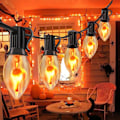 Miniatyrbillede 1 af 7: Udendørs lyskæde 25FT C7 julelys med 27 klare flammepærer (2 reserve), dekorative lys til hjem, terrasse, have, veranda, fest C7