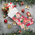 Miniatyrbillede 6 af 7: Jule-Strømpe, Personlige Jule-Strømper 2-pak Merry Christmas Karakter Print 45,7 cm Jule-Strømper Hængende Ornament Pejs til B