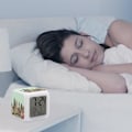 Miniatyrbild 5 av 8: LED-väckarklocka, Austin Texas Print Multicolor Väckarklocka Geometrisk Väckarklocka Sovrumsväckarklocka Tyst Väckarklocka Vit Vit