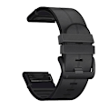 Miniatyrbillede 1 af 5: For Garmin Fenix 7x Silikone + Læder Quick Release Rem Black