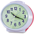 Miniatyrbild 1 av 8: Analog Talking Alarm Clock - Talar tydligt tid och datum - Lätt att använda med stora siffror på en luminescerande bakgrund för demens,
