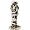 Miniatyrbillede 3 af 7: Ebros Kærlighed Dør Aldrig Skelet Par Kysser og Kæler Indpakket af Censur Bånd Figur 6,75\" Høj Dag for de Døde DOD Kranier Ossuarium