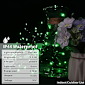 Miniatyrbillede 5 af 7: LED Grønne Julelys - Mini Grønne Lyskæde Stik i, 8 Tilstande Udendørs Grønne Julelys til Træ St. Patrick's Day Fest Sort