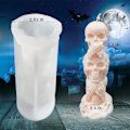 Miniatyrbillede 2 af 5: 3D Kranie Lys Form Kolonne Halloween Silikoneform