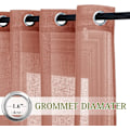 Miniatyrbilde 2 av 5: Linjalgardiner i lin - 213 cm lange (sett med 2) - 132 cm brede maljepaneler, havskumeffekt, filtrerer lys i soverom/gjesterom oransje