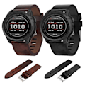 Miniatyrbillede 3 af 5: For Garmin Tactix 7 26mm Læder Stål Spænde Urrem LBC Brown