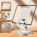 Miniatyrbild 5 av 5: Vikbart Telefonställ för Skrivbord - Portabel 360 Graders Rotation Höjdjusterbar Mobiltelefonhållare Kompatibel med Alla Mobiltelefoner, iPhone 14, iPad, Tab