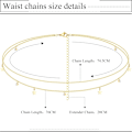 Miniatyrbild 3 av 5: 18K guldpläterade midjekedjor Body Chain för kvinnor