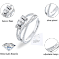 Miniatyrbillede 3 af 5: Fidget Ring til datter - Sølv Spinner Ring med Cubic Zirconia (Til min datter)