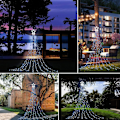 Miniatyrbilde 6 av 9: Juledekorasjon utendørs stjernesnorlys, 16,4 fot juletretopperlys 320 LED 8 minnemoduser med 14\" opplyst stjerne for Halloween