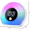 Miniatyrbillede 8 af 8: Vækkeur med solopgangslys til børn, tunge sovende, soveværelse, søvnhjælp, dobbeltalarmer, Bluetooth, natlys, 5 farver, 3 lyde, ideel til