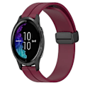 Miniatyrbillede 1 af 5: For Garmin Venu 20mm Solid Color Magnetic Clasp Silicone Watch Band FEG Wine Red