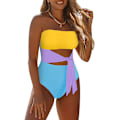 Miniatyrbillede 1 af 5: Højt skåret badedragt til kvinder Monokini One Piece