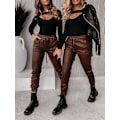 Miniatyrbilde 4 av 4: Kvinners stretch bukser push up effekt skinnbukser biker stretch belagt