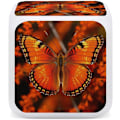 Miniatyrbild 4 av 8: LED-väckarklocka, orange Buerfly-tryck flerfärgad väckarklocka geometrisk väckarklocka sovrumsväckarklocka tyst väckarklocka vit vit