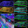 Miniatyrbilde 7 av 8: RGB Net Lights, Julefarge skiftende utendørs LED Mesh Lights, 14,8x4,9 ft 240 LED Julelys Nettdekorasjoner, koblingsbar plugg inn