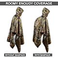 Miniatyrbillede 3 af 5: Camo Poncho Militær Multicam Vandtæt Hætte Regnfrakke Rygsæk Cover