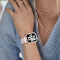 Miniatyrbillede 3 af 5: 3-pak Kompatibel med Apple Watch Case 40mm Series 6 5 4 Rhinestone Bumper Bling Face Cover Sparkling Frame til iWatch SE2/SE Kvinder Piger, (40mm, Sva