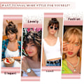 Miniatyrbilde 3 av 5: Clip-in lugg for kvinner 100% ekte hår extensions Wispy lugg Fringe