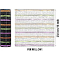 Miniatyrbillede 2 af 5: Deco Mesh 10 tommer x 30 fod, sort mesh stof med farverig metallisk folie,