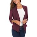 Miniatyrbilde 3 av 5: Kvinners Rynket Erme Lett Tynn Chiffon Blazer