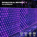 Miniatyrbilde 6 av 8: Utendørs nettlys Halloween UV svartlys 9,8ft x 6,6ft UV svartlys nett fe lysstreng 200 LED-er plugg i hagetrelysdekorasjoner