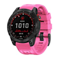 Miniatyrbillede 4 af 5: For Garmin Fenix 7 / 6 Pro / 5 Plus 22mm Sort Spænde Silikone Urrem WSU Pink