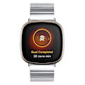 Miniatyrbild 3 av 5: För Fitbit Versa 3 / Sense Universal Butterfly Buckle Metal Watch Band QKL Silver