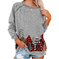 Miniatyrbillede 1 af 2: Dame Trykte Sweatshirts Langærmet Pullover Bluse til Casual