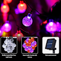 Miniatyrbillede 2 af 7: Globe Solar String Lights 50 LED 23 Ft Vandtæt Udendørs Indendørs Krystalkugler Fe Lys med 8 Tilstande til Hjem Have Terrasse Gård Bryllup