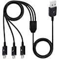 Miniatyrbild 1 av 5: Micro USB-splitterkabel - 3 i 1 Micro USB-laddningskabel