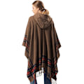 Miniatyrbilde 5 av 5: Oversized vinterteppe sjal kvinners koselige åpne foran poncho