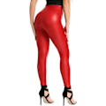 Miniatyrbild 1 av 5: Kvinnors Leggings i konstläder Byxor PU Elastiskt formande höft
