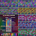 Miniatyrbild 2 av 7: Färgförändrande istappsljus med 44-tangenters fjärrkontroll, jul-LED-istappsljus utomhus, 210 LED 20FT RGB vattentäta hängande ljusslingor för tak