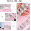 Miniatyrbillede 5 af 5: Rose Gold Rhinestone Ribbons - 2 ruller Mesh Ribbon Strip
