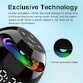 Miniatyrbild 5 av 7: Smidig Bluetooth-högtalare med HD-ljud, dubbel väckarklocka med humanaktiverad för sovrum, RGB-lampor, uppladdningsbart batteri, upp till 8 timmar