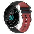 Miniatyrbillede 1 af 5: Til Garmin Forerunner 158 20mm Ternet To-farvet Silikone Urrem RXY Black-Red