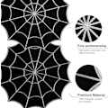 Miniatyrbild 6 av 7: 14 x 92 tum, Embroiere Spier Web bordslöpare, Svart spismantel sjal, Halloween bordsdekorationer för fester Gotisk läskiga nätter Bla Bla