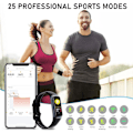 Miniatyrbild 4 av 6: Fitness Tracker, Hjärtfrekvens, Stegräknare, Sömn, Kaloriförbränning, 1,1\" AMOLED Touch Färgskärm, Vattentät Stegräknare för Android iPhone Purple