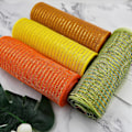 Miniatyrbillede 2 af 5: Thanksgiving Day Polyester Mesh Ribbon Deco Metallic Fall Mesh Metallic Foil