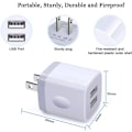 Miniatyrbilde 5 av 5: USB-adapter for vegglader, 5-pak 2,1Amp Fast Dual Port Wall
