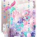 Miniatyrbillede 3 af 5: Iridescent Havfrue Fest Dekorationer (52Ft) - Ocean Tema Papir Garland og Streamers