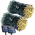 Miniatyrbillede 1 af 5: 2 Pakke Solcellelyskæder Udendørs, 240LED 78Ft Solcelle Julelys Udendørs Vandtætte, 8 Tilstande Solcelledrevne Træ Twinkle Lys Til Have