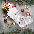 Miniatyrbild 6 av 7: Julklapp, Personliga Julklappsstrumpor 2-pack Jul Tomte Snögubbe Fågel 18 tum Julstrumpor Hängande Ornament