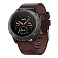 Miniatyrbillede 1 af 5: Til Garmin Fenix 5x Sapphire 26mm Læder Stål Spænde Urrem GBN Brown