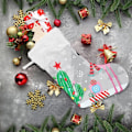 Miniatyrbild 6 av 7: Julklapp, personliga julklappsstrumpor 2-pack Jul Flamingo Kaktus Växt 45,7 cm Julstrumpor Hängande Ornament Eldstad