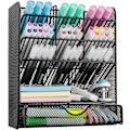 Miniatyrbillede 4 af 8: Metl n Orgnizer, ncil Holder for Desk, Desk Orgnizer wi Drwer for hool, Home, rt Supplies (Blck) Blck Black