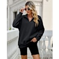 Miniatyrbillede 3 af 5: Dame Varm Sweatshirt med Lommer - Casual Pullover Toppe - L