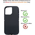 Miniatyrbillede 3 af 6: Udskiftningsgummi ydre skal kompatibel med iPhone 12 og iPhone 12 Pro Defender Series Case (Sort) Sort