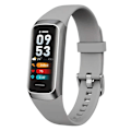 Miniatyrbillede 1 af 6: Fitness Tracker, Pulsmåler, Skridttæller, Søvn, Kalorie Tracking, 1,1\" AMOLED Touch Farveskærm, Vandtæt Skridttæller til Android iPhone Silver gray